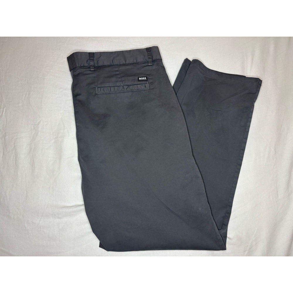 BOSS Hugo Boss Kane Chino Pants Men's 38x30 Gray Regular Tapered Fit Stretch